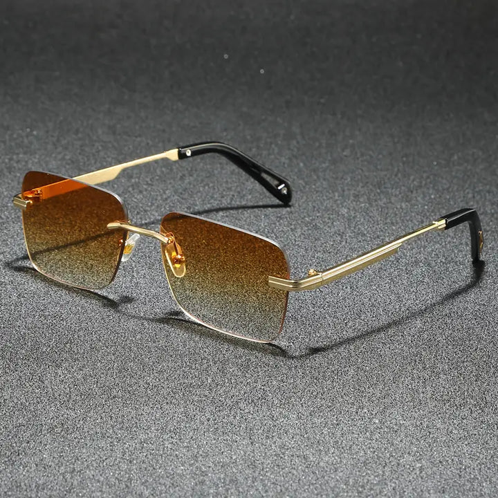 Men’s Rimless Square Sunglasses | Business Casual Style