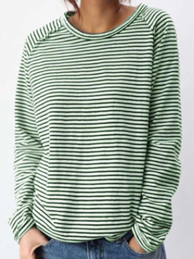 Women’s Striped Casual Long-Sleeve Top | Relaxed Fit