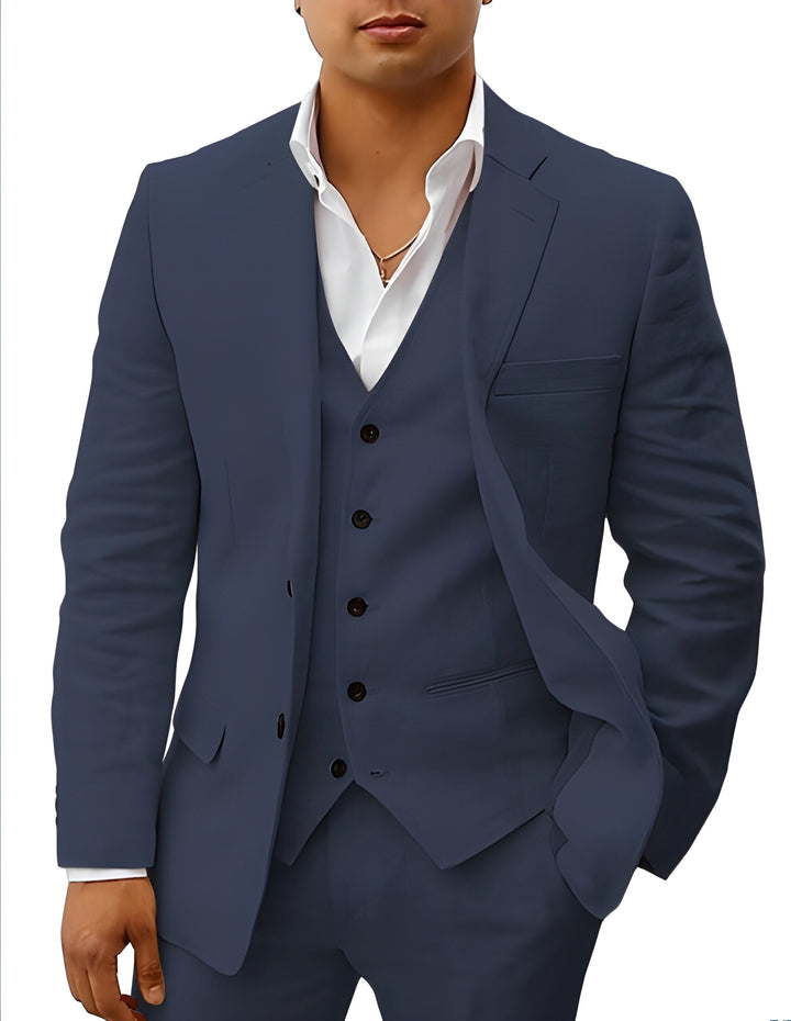 Men’s 3-Piece Linen Style Suit | Classic Style for Men