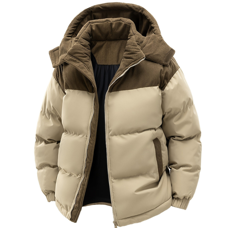Men’s Warm Padded Winter Jacket with Hood