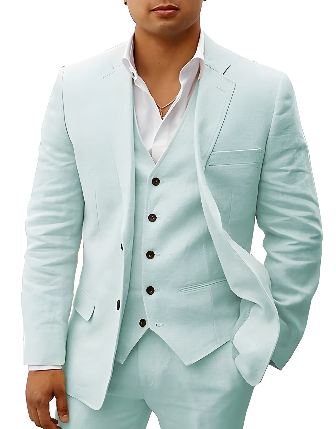 Men’s 3-Piece Linen Style Suit | Classic Style for Men