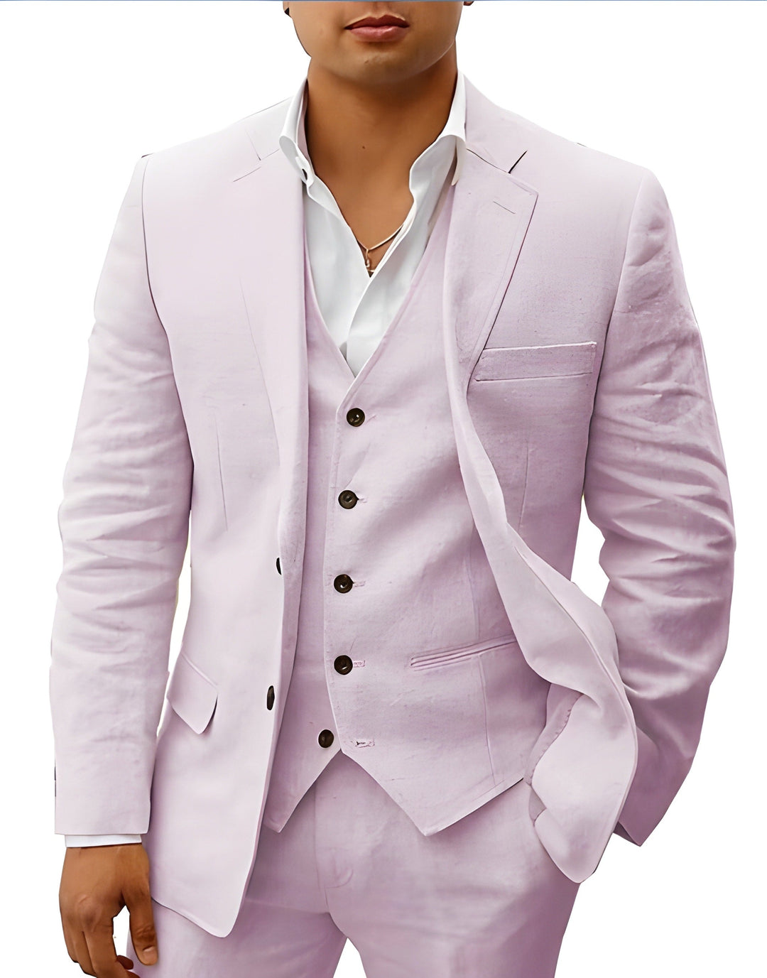 Men’s 3-Piece Linen Style Suit | Classic Style for Men