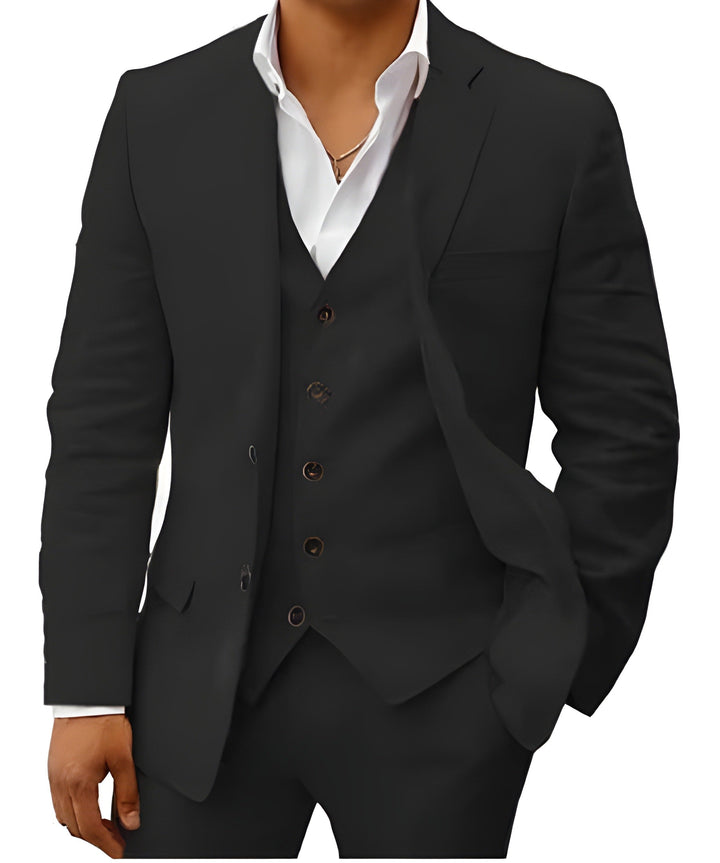 Men’s 3-Piece Linen Style Suit | Classic Style for Men