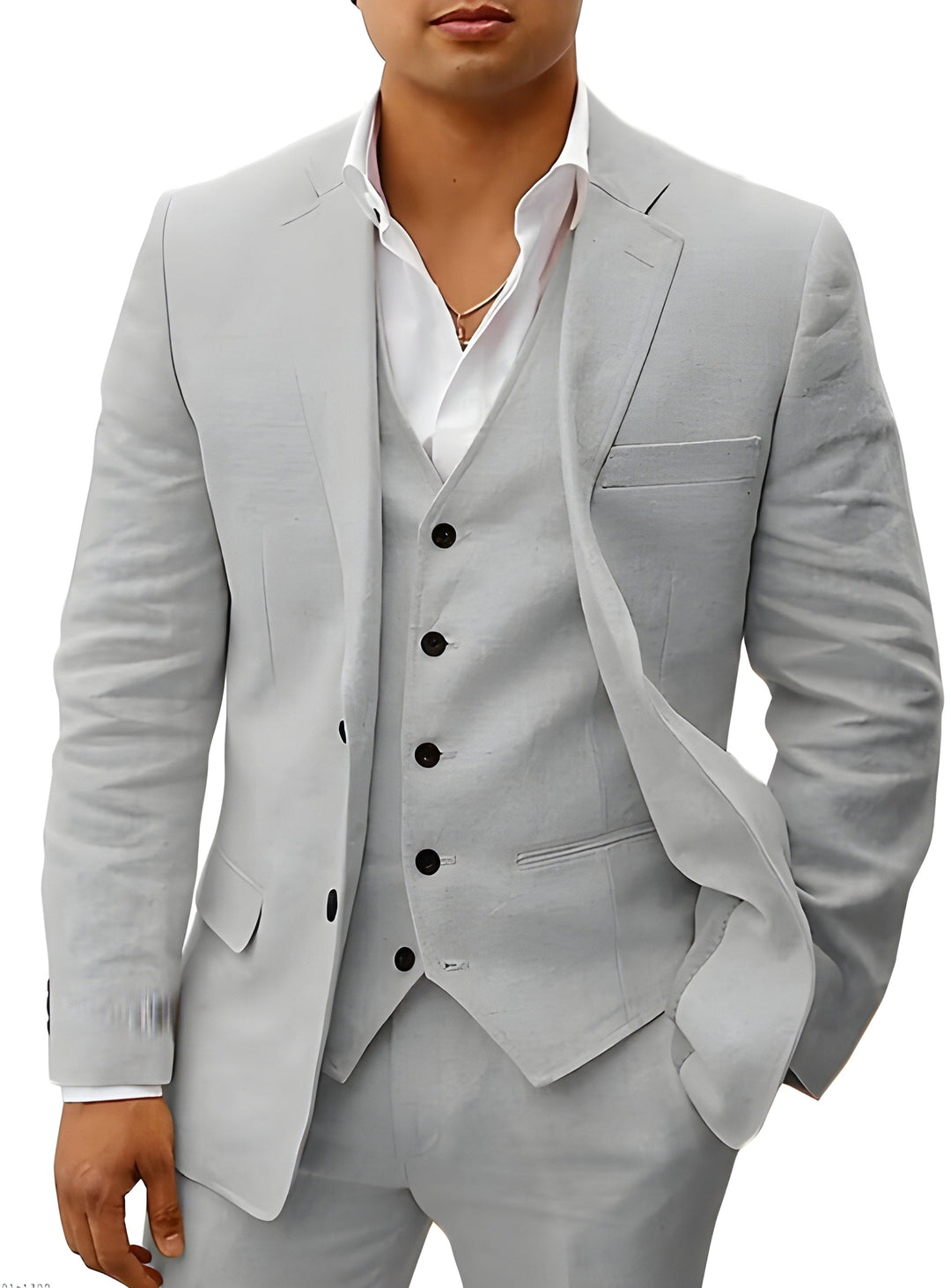 Men’s 3-Piece Linen Style Suit | Classic Style for Men
