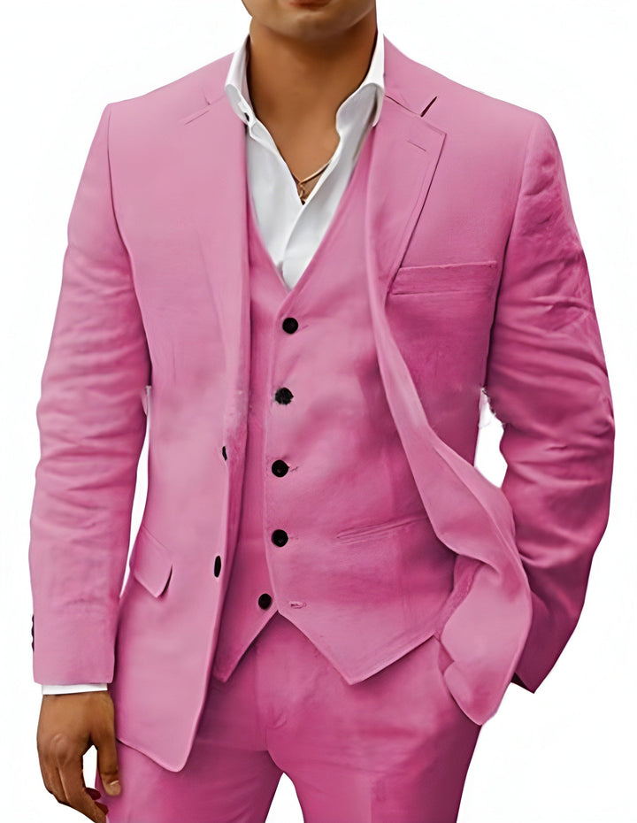 Men’s 3-Piece Linen Style Suit | Classic Style for Men