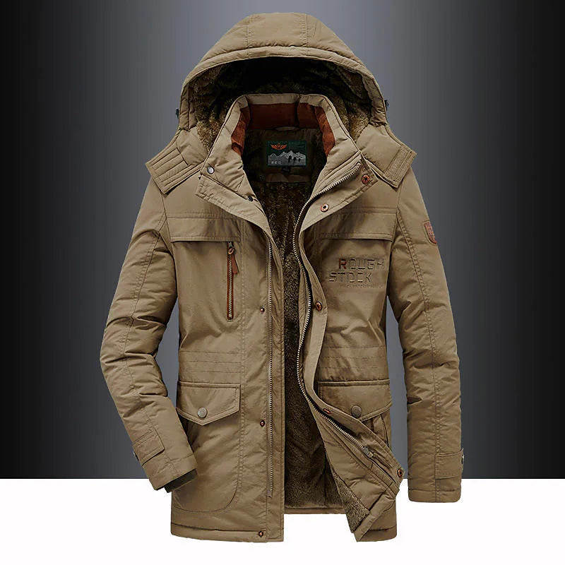 Men’s Mid-Long Hooded Parka Jacket