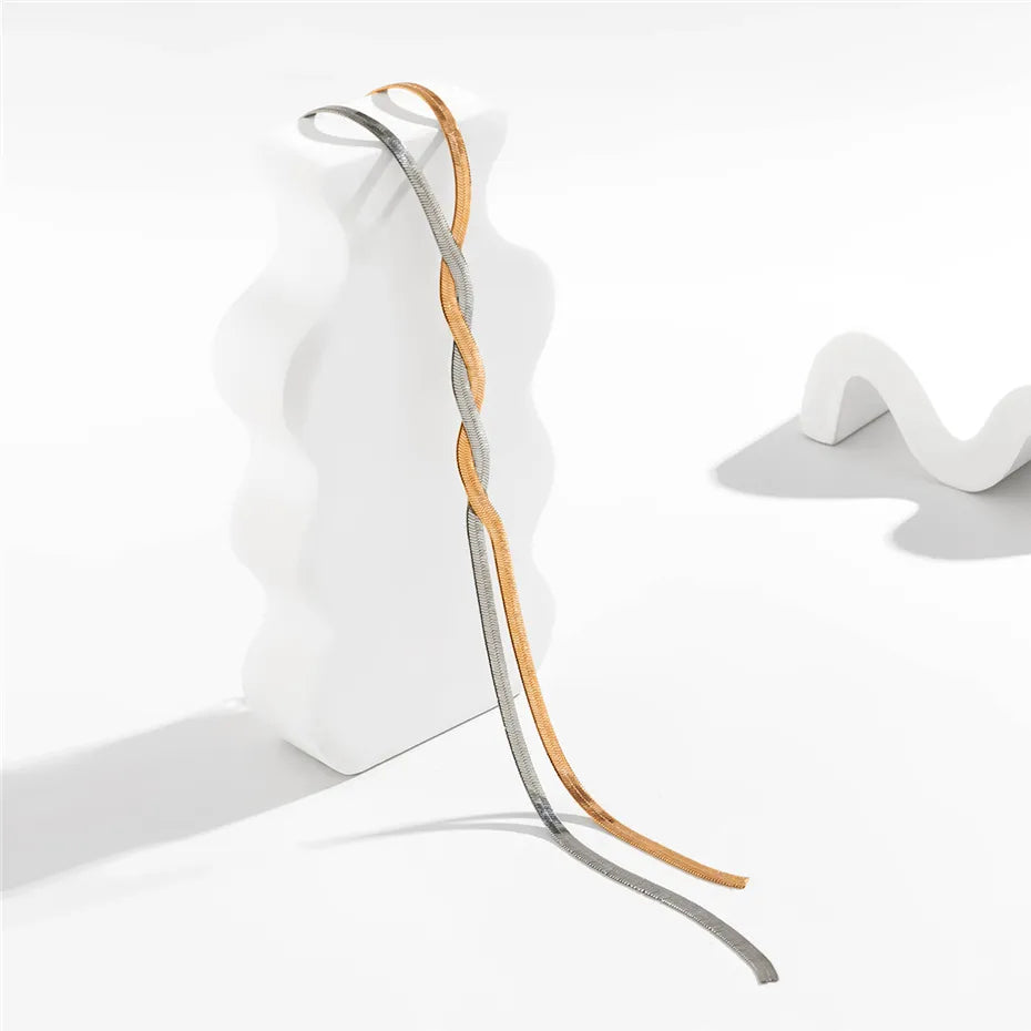 Chloe  | Elegant Long Snake-Chain Necklace