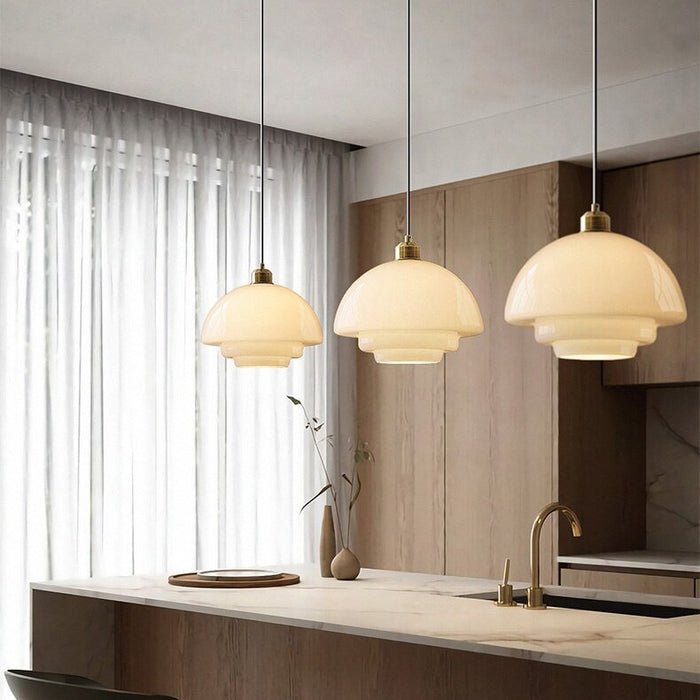 Yandir | Milk White Shade Hanging Light for Retro & Modern Interiors