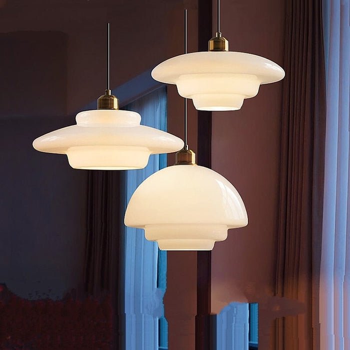 Yandir | Milk White Shade Hanging Light for Retro & Modern Interiors