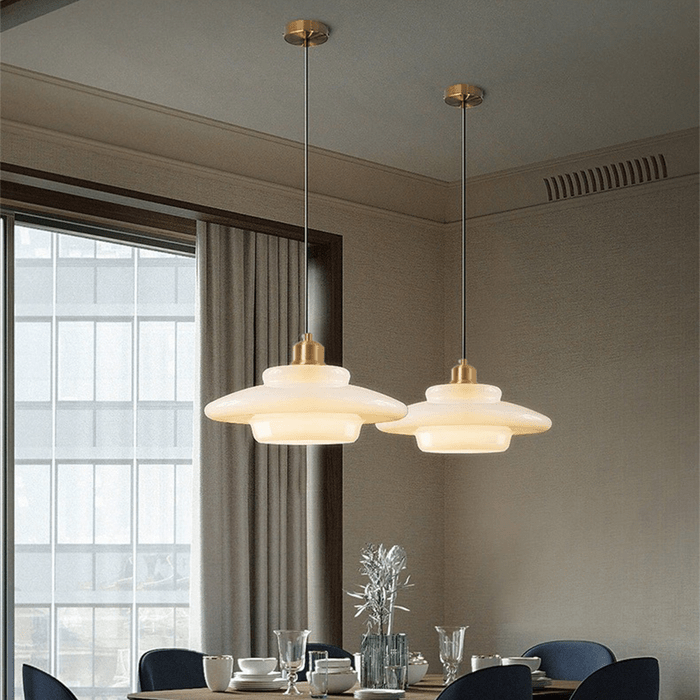 Yandir | Milk White Shade Hanging Light for Retro & Modern Interiors