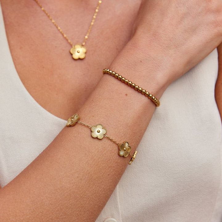 Floral Motif Adjustable Bracelet