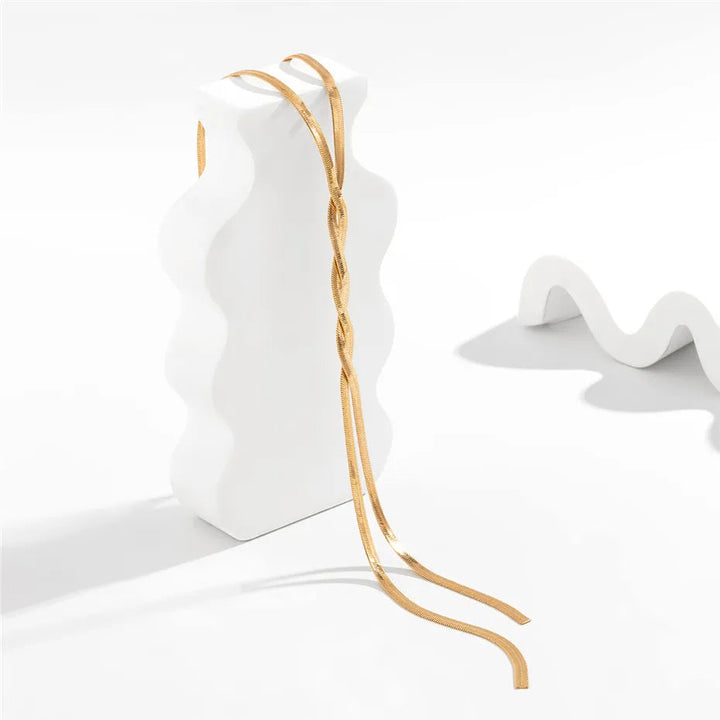 Chloe  | Elegant Long Snake-Chain Necklace