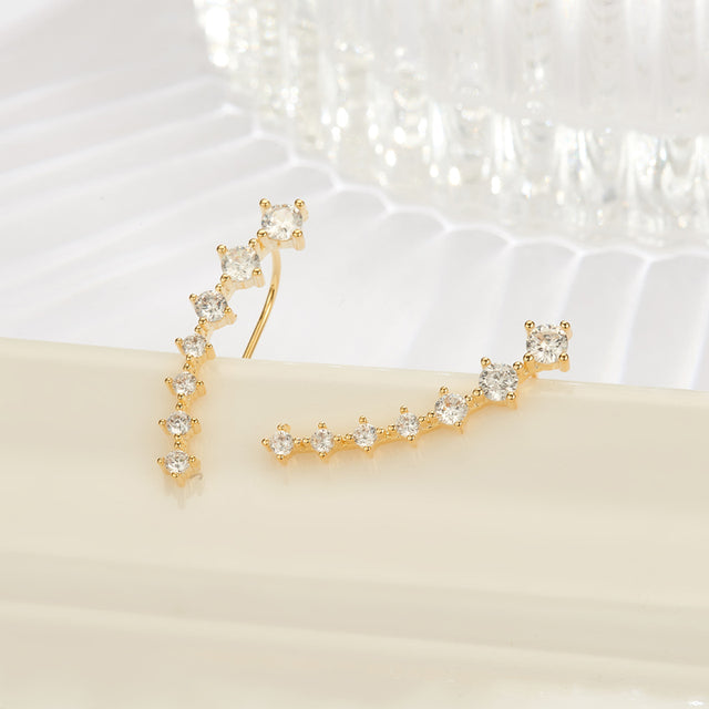 Quinn | Glamorous Sterling Silver 925 Zircon Stud Earrings