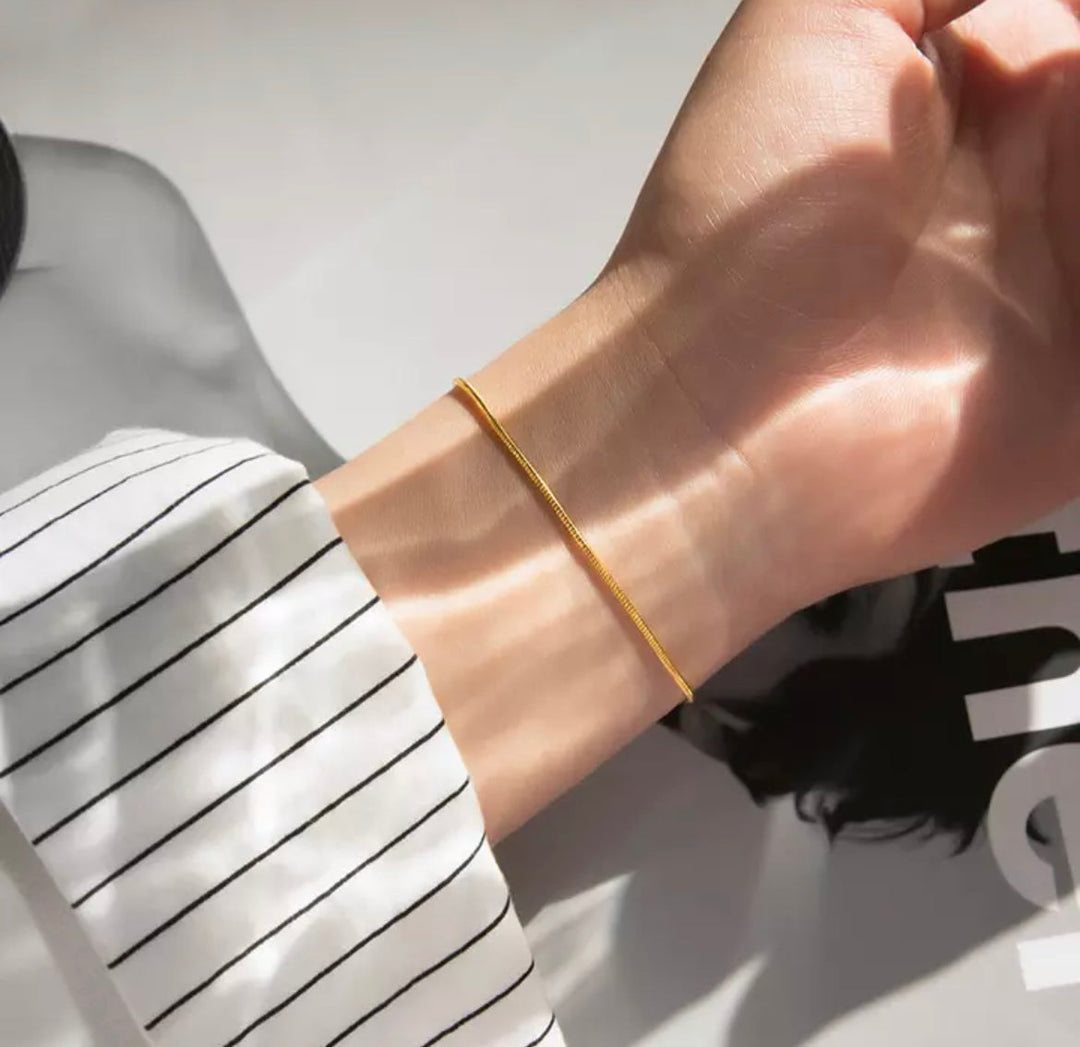Colette | Minimalist Rose Gold‑Plated Snake‑Chain Bracelet