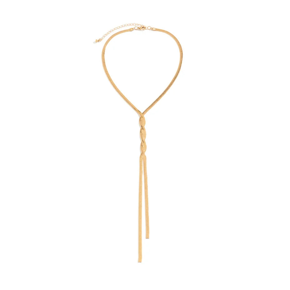 Chloe  | Elegant Long Snake-Chain Necklace