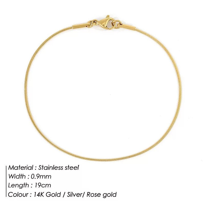 Colette | Minimalist Rose Gold‑Plated Snake‑Chain Bracelet