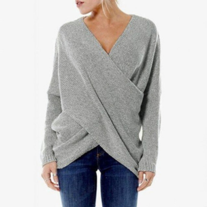 Women's Cashmere Sweater with Criss-Cross Detail