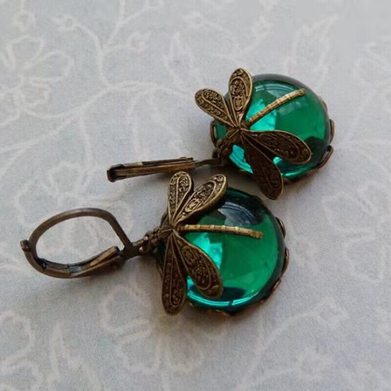 Dragonfly Moonstone Drop Earrings