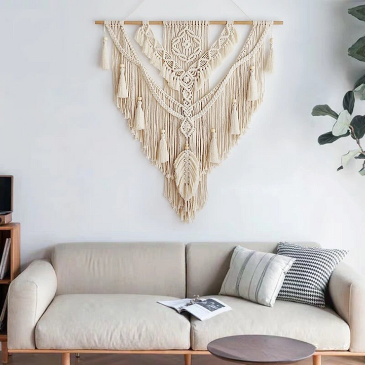 Handmade Scandinavian Boho Macrame Wall Hanging | Beige or Yellow