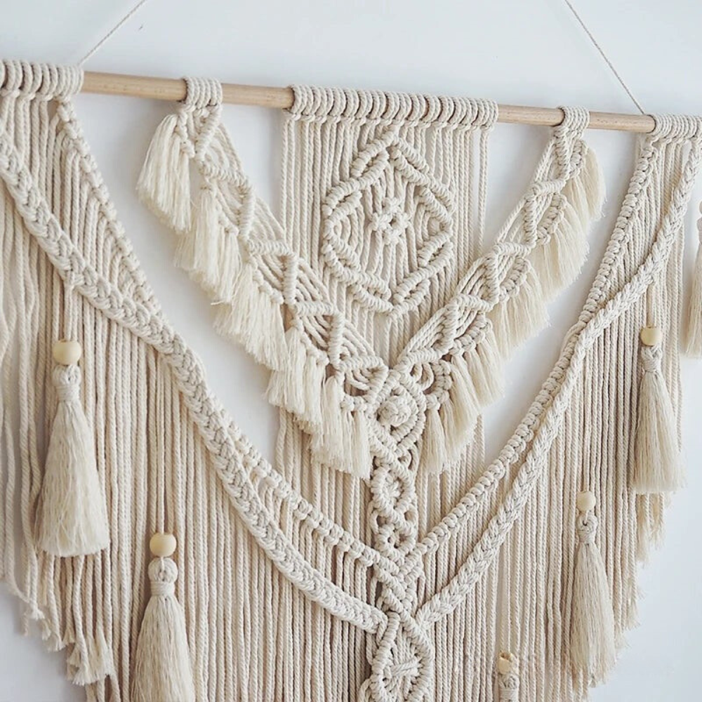 Handmade Scandinavian Boho Macrame Wall Hanging | Beige or Yellow