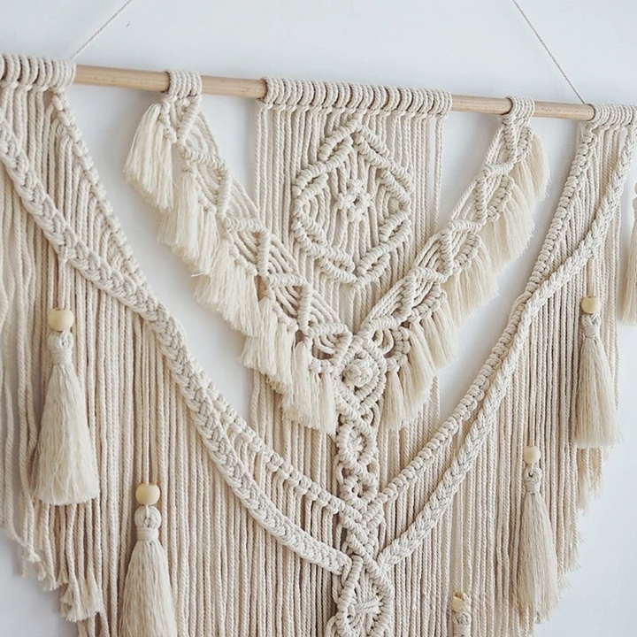 Handmade Scandinavian Boho Macrame Wall Hanging | Beige or Yellow