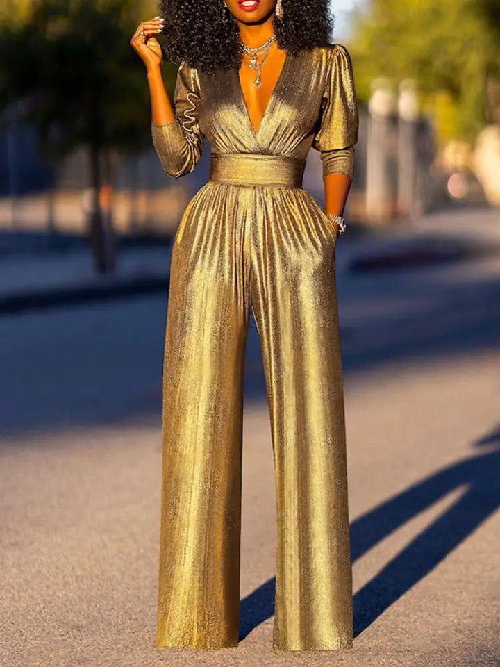 Women’s Shiny Jumpsuit | Glamorous Evening One‑Piece