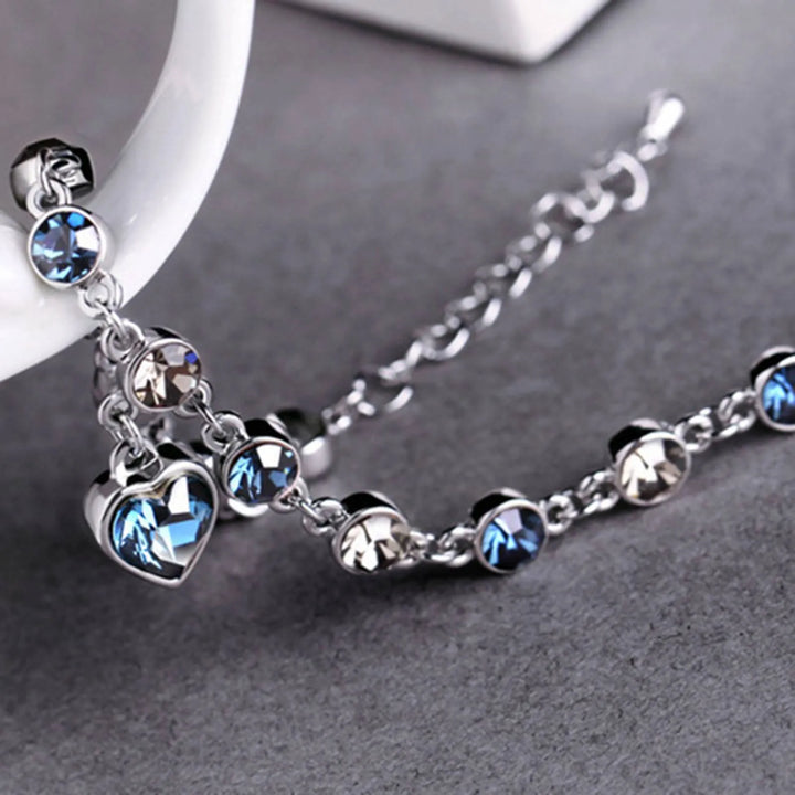 Luna | Adjustable Sterling Silver Crystal Bracelet