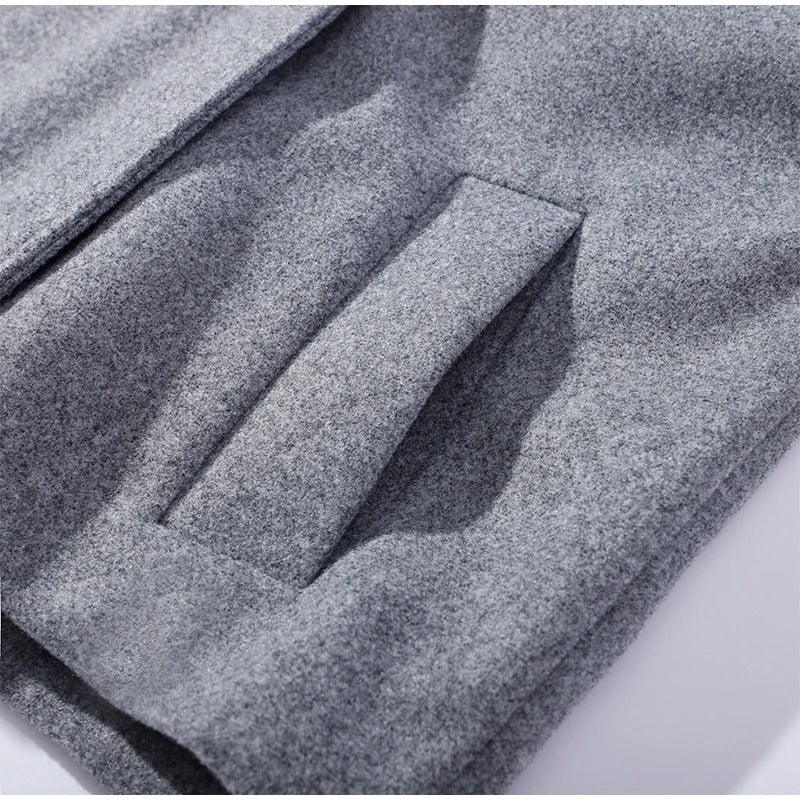 Women’s Warm Long Coat | High Collar & Double-Breasted Buttons