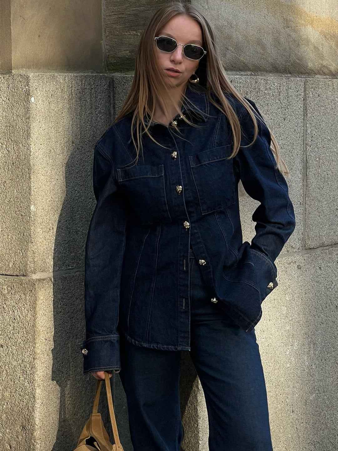 Women’s Denim Style Set | Flared Jeans & Blouse Outfit