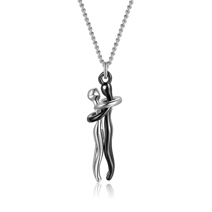 Couple Embrace Pendant Necklace