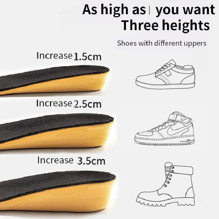 Invisible Height Lift Insoles | 1.5-3.5 cm Boost
