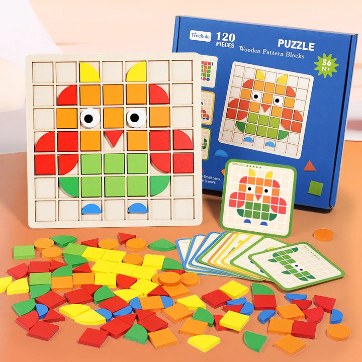 Fun & Educational Wooden Puzzle Set for Cognitive Development