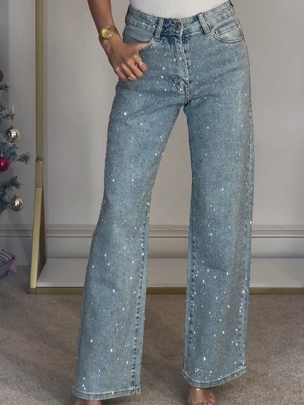 Sparkle High-Waist Women’s Jeans | Elegant Comfort