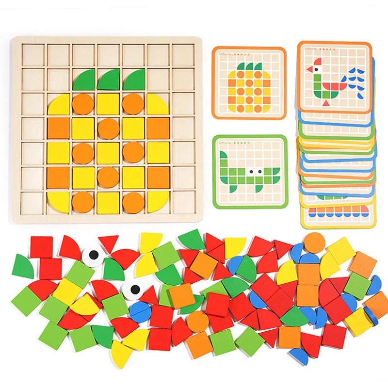 Fun & Educational Wooden Puzzle Set for Cognitive Development