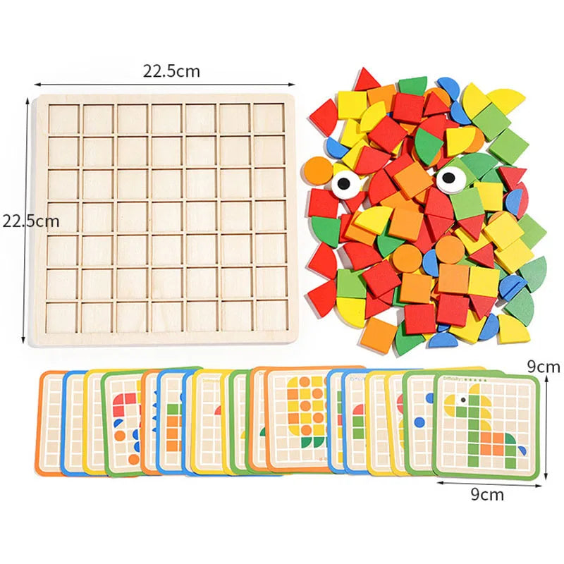Fun & Educational Wooden Puzzle Set for Cognitive Development