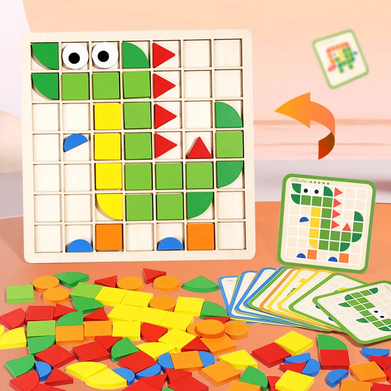 Fun & Educational Wooden Puzzle Set for Cognitive Development