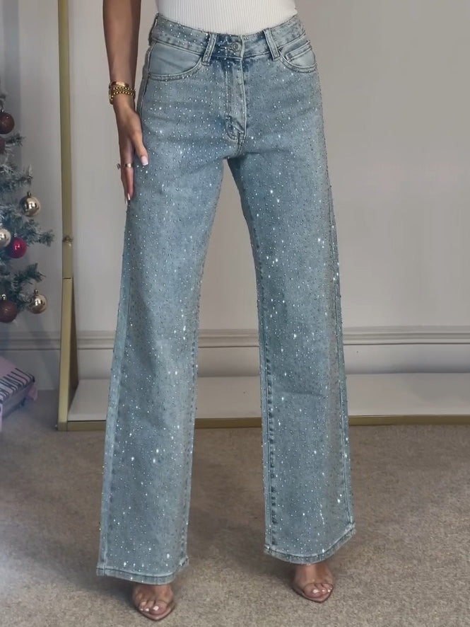 Sparkle High-Waist Women’s Jeans | Elegant Comfort
