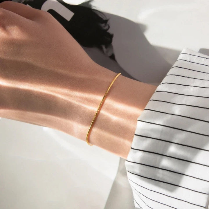 Colette | Minimalist Rose Gold‑Plated Snake‑Chain Bracelet
