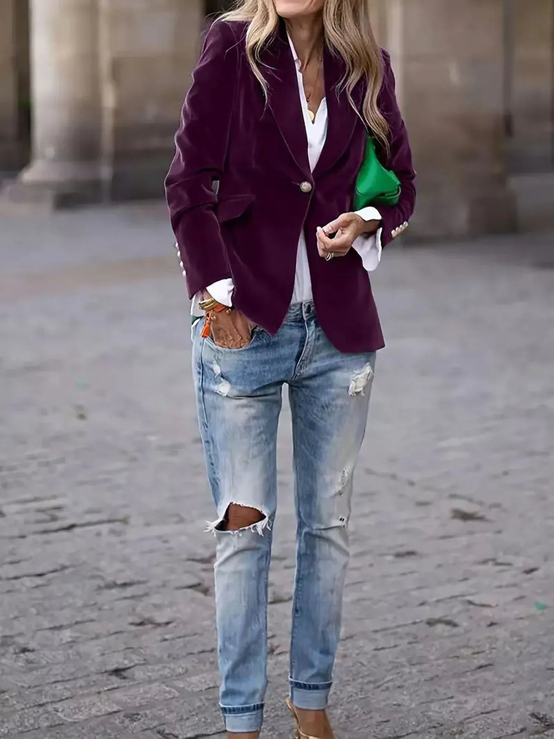Women’s Velvet Slim Fit Blazer | Smart Casual