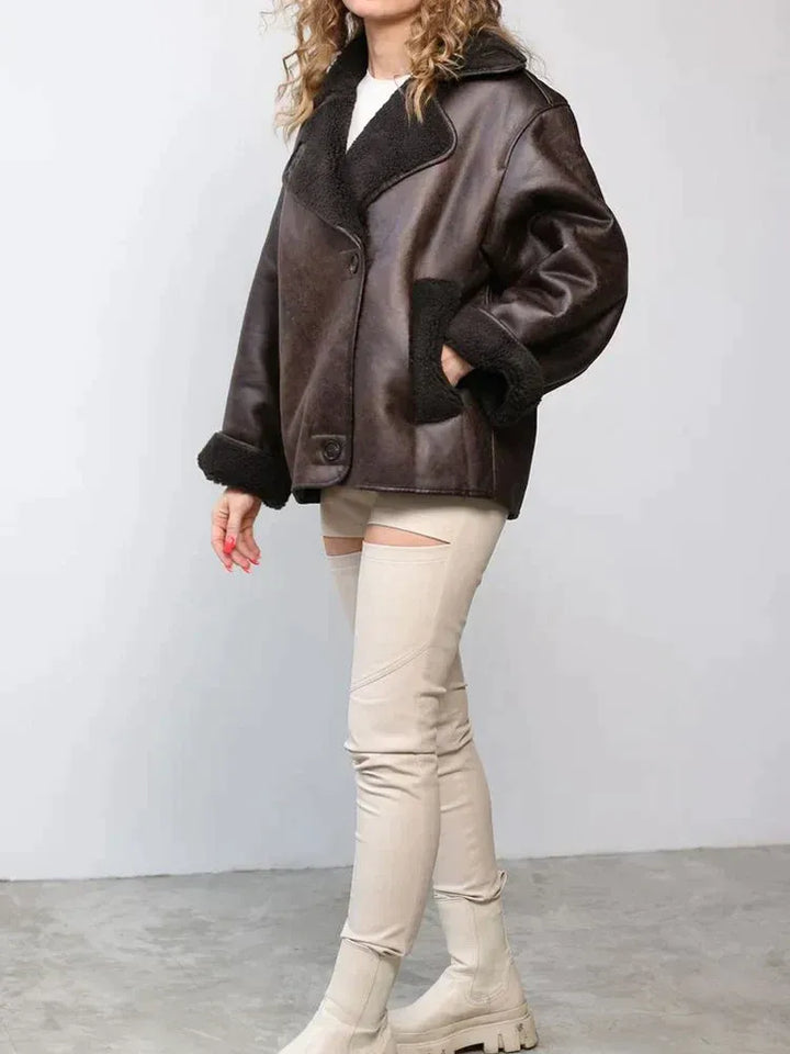 Women’s Short Jacket with Sherpa-Lined Interior