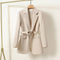 Women’s Longline Blazer with Belt & Lapels