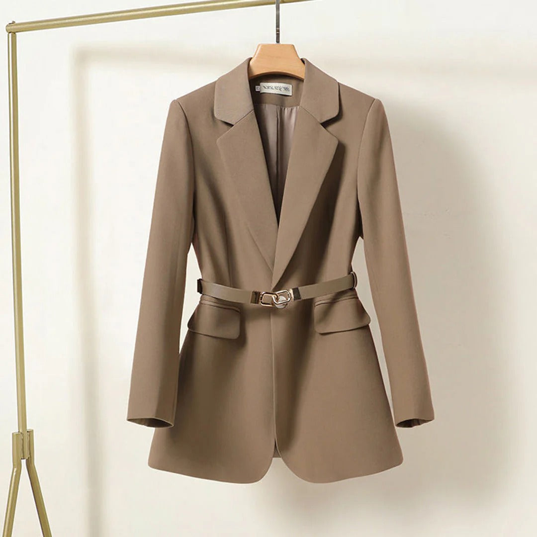 Women’s Longline Blazer with Belt & Lapels