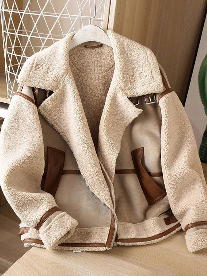 Women’s Oversized Faux Suede & Faux Fur Coat