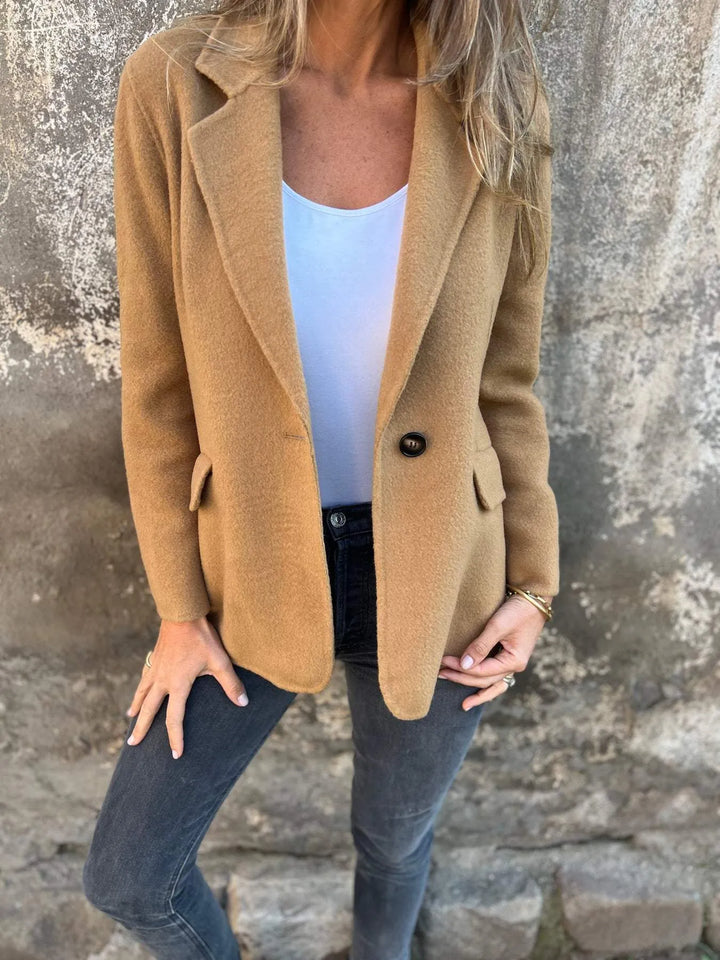 Women’s Lapel Collar Long-Sleeve Casual Jacket