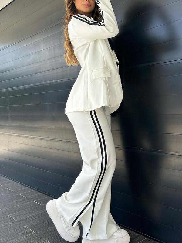 Stylish Women’s Striped Blazer & Trouser Set