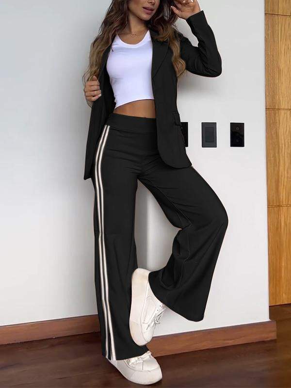 Stylish Women’s Striped Blazer & Trouser Set