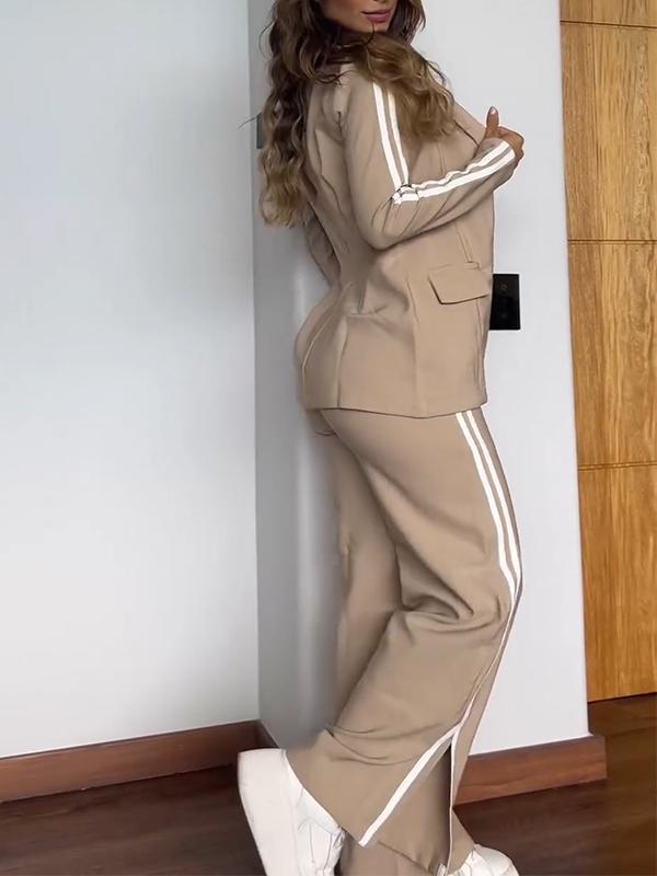 Stylish Women’s Striped Blazer & Trouser Set