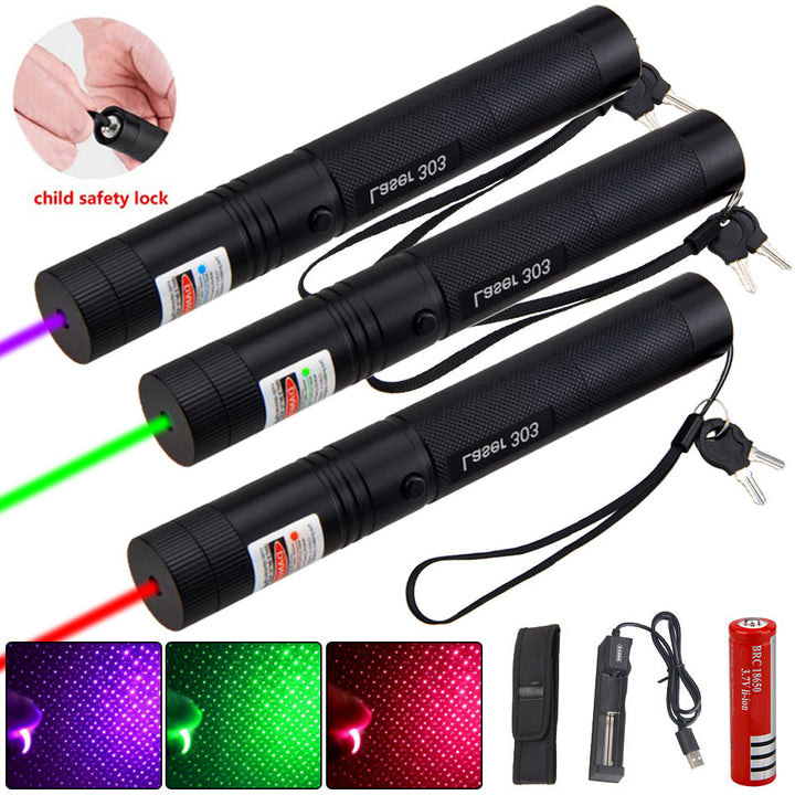 Powerful Long-Range Laser Pointer | Green & Red Beam Light