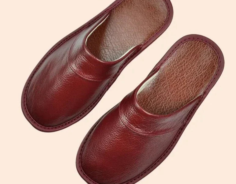 Men’s Leather Slippers | Soft Slip-On House Shoes
