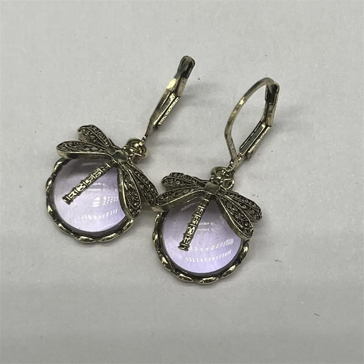 Dragonfly Moonstone Drop Earrings